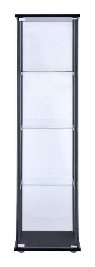 4-shelf Glass Curio Cabinet Black and Clear_2
