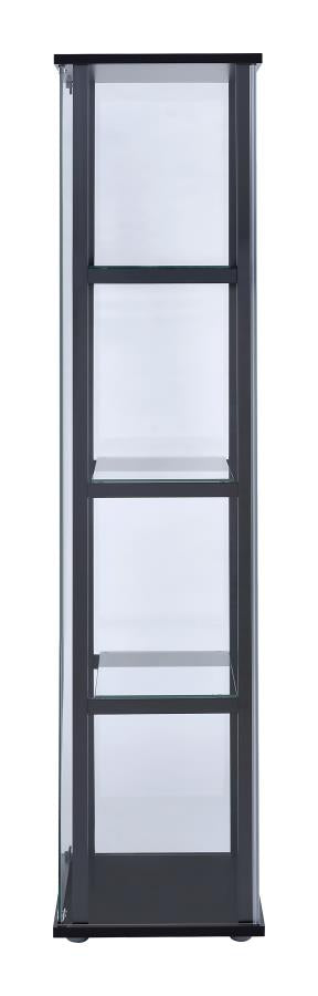 4-shelf Glass Curio Cabinet Black and Clear_3