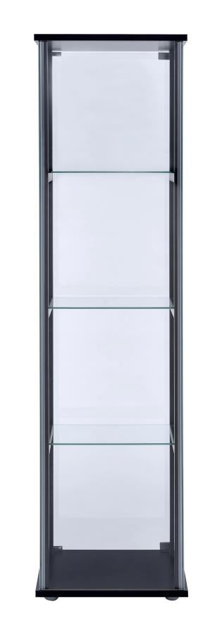 4-shelf Glass Curio Cabinet Black and Clear_4