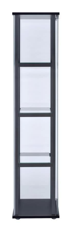 4-shelf Glass Curio Cabinet Black and Clear_5