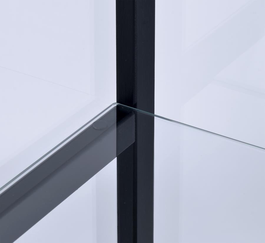 4-shelf Glass Curio Cabinet Black and Clear_6