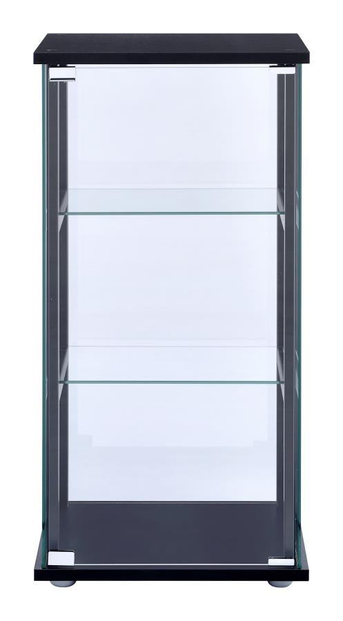 3-shelf Glass Curio Cabinet Black and Clear_2