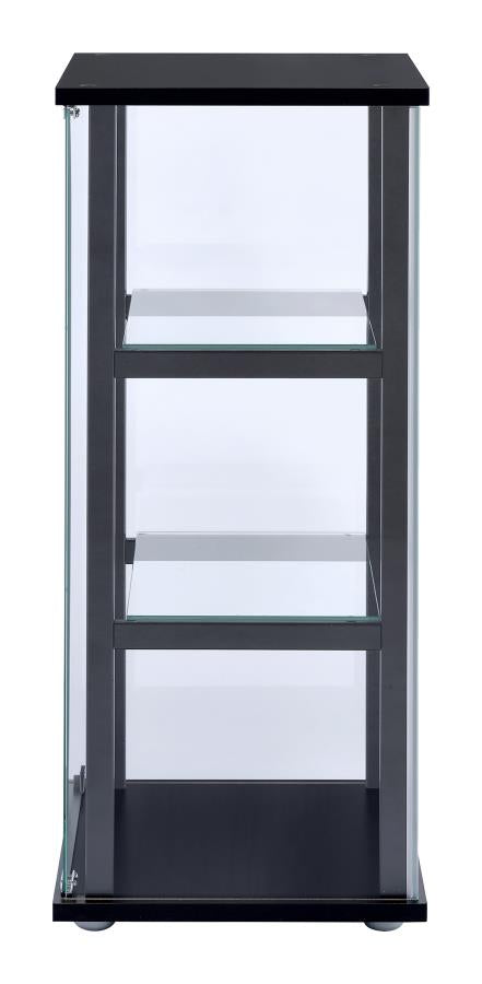 3-shelf Glass Curio Cabinet Black and Clear_3
