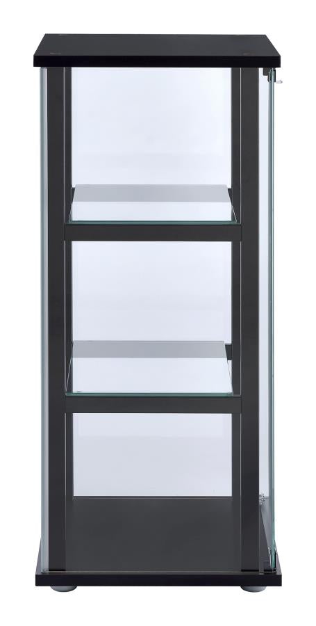 3-shelf Glass Curio Cabinet Black and Clear_5