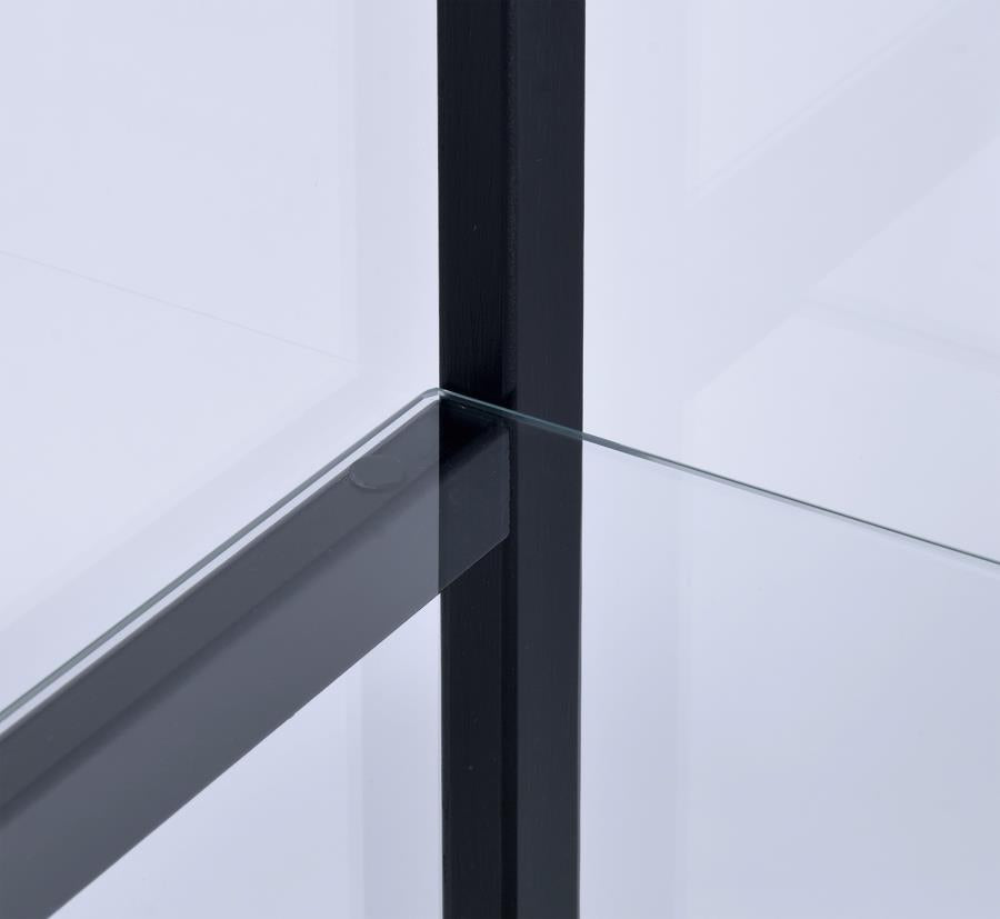 3-shelf Glass Curio Cabinet Black and Clear_6
