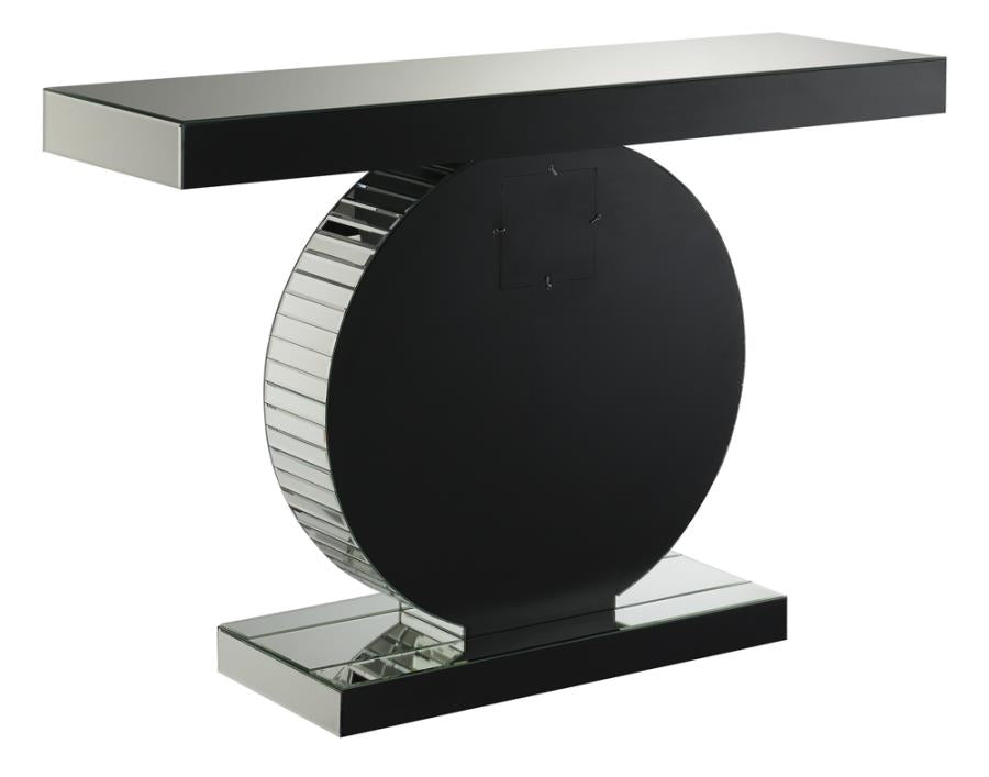 Rectangular Console Table with Circular Base Clear Mirror_5