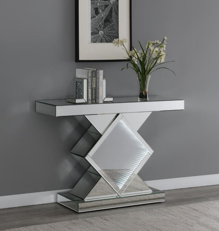 Console Table with LED Lighting Silver_0