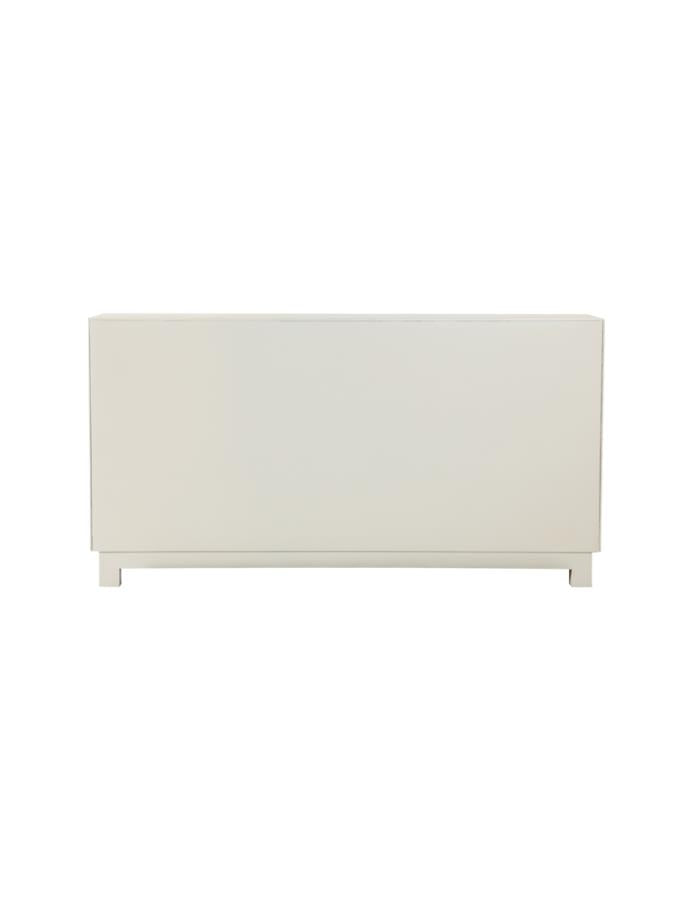 Rectangular 4-door Accent Cabinet White and Gold_3