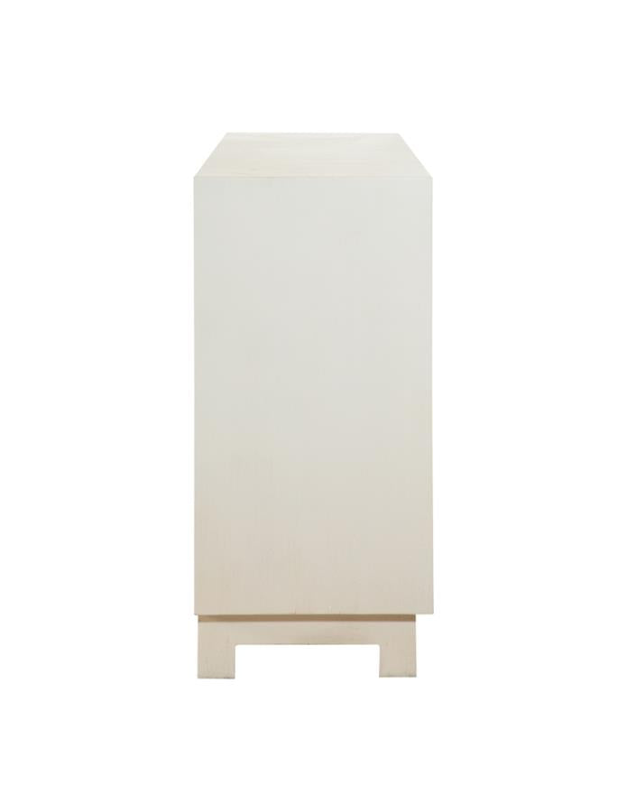 Rectangular 4-door Accent Cabinet White and Gold_4