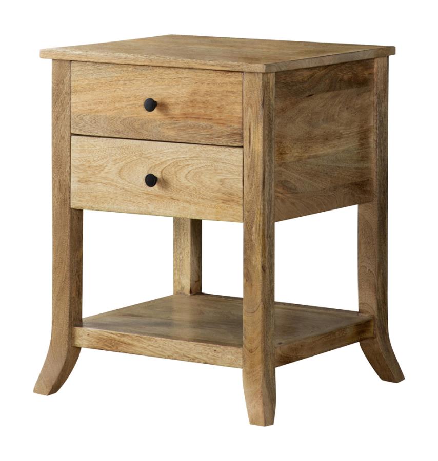 2-drawer Accent Table with Open Shelf Natural Mango_1