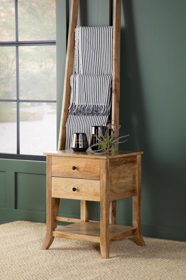2-drawer Accent Table with Open Shelf Natural Mango_0