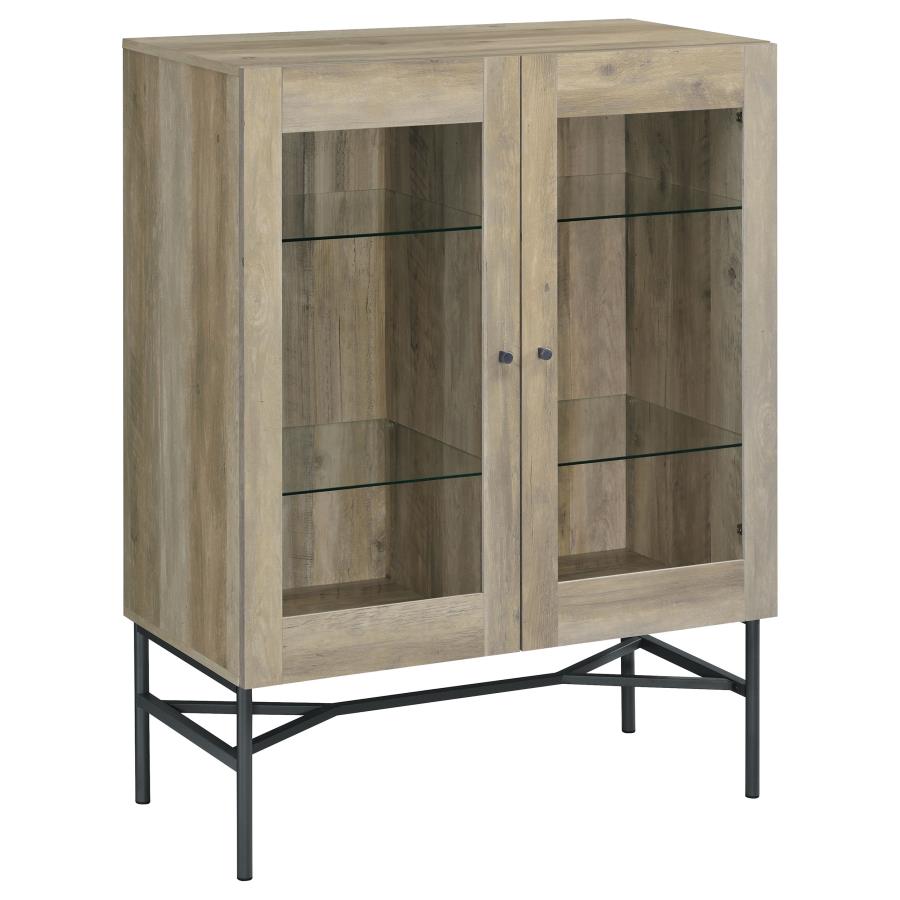 2-door Accent Cabinet with Glass Shelves_1