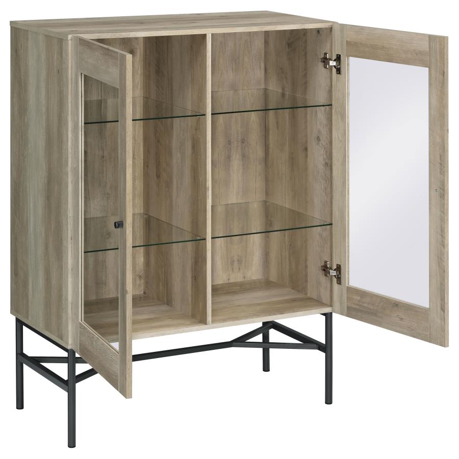2-door Accent Cabinet with Glass Shelves_3