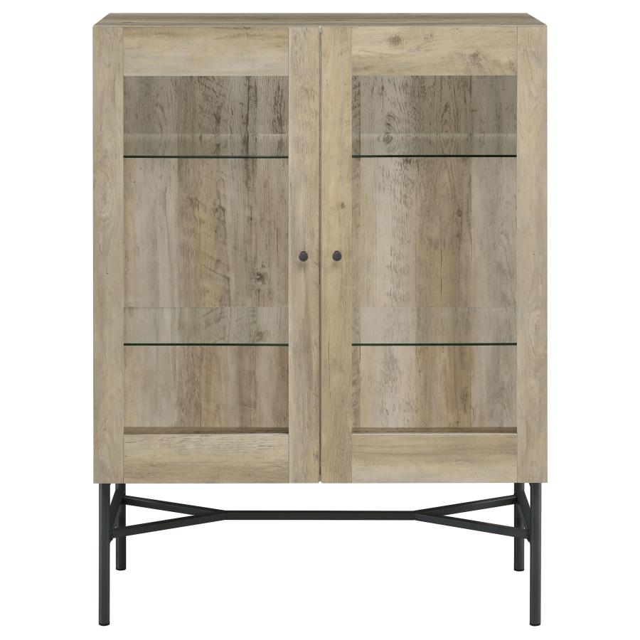 2-door Accent Cabinet with Glass Shelves_4