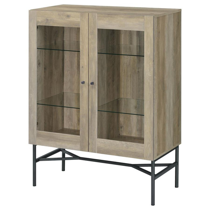 2-door Accent Cabinet with Glass Shelves_5