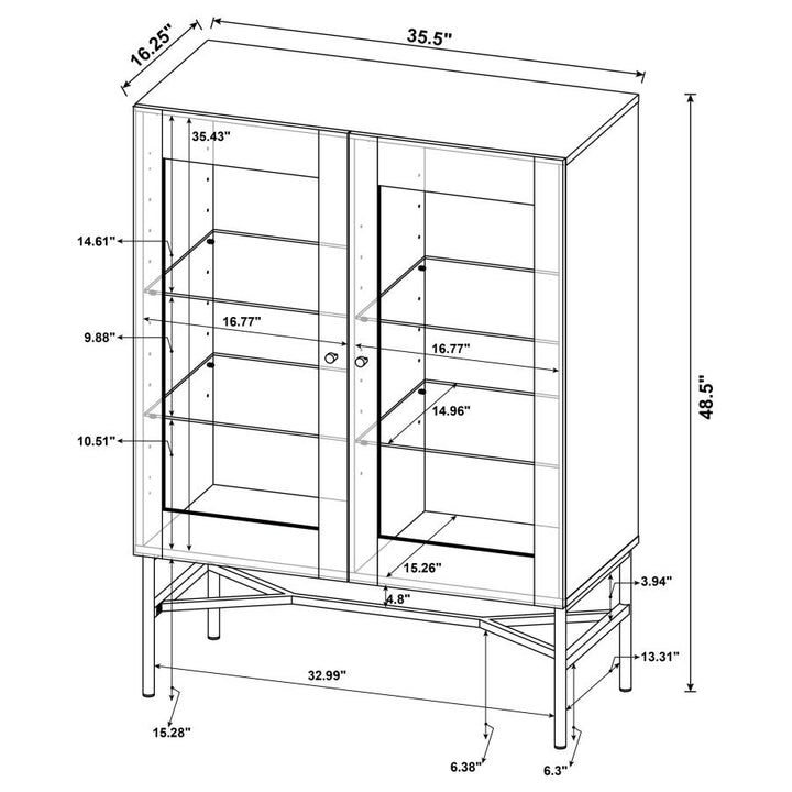 2-door Accent Cabinet with Glass Shelves_2