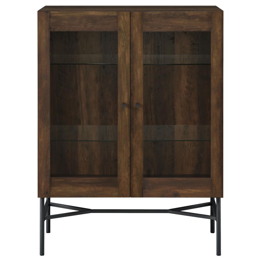 2-door Accent Cabinet with Glass Shelves_4
