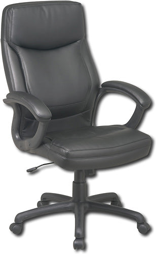 Office Star Products - High-Back Eco Leather Executive Chair - Black_0