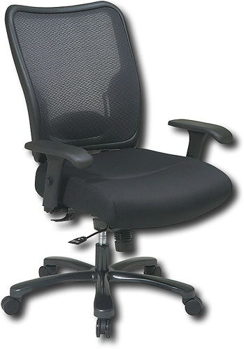Office Star Products - Ergonomic Chair with Double Air Grid Back and Mesh Seat - Black_1