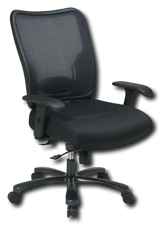 Office Star Products - Ergonomic Chair with Double Air Grid Back and Mesh Seat - Black_0