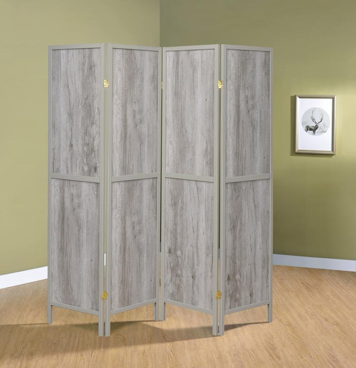 4-panel Folding Screen Grey Driftwood_0
