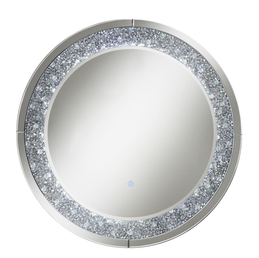 Round Wall Mirror with LED Lighting Silver_1