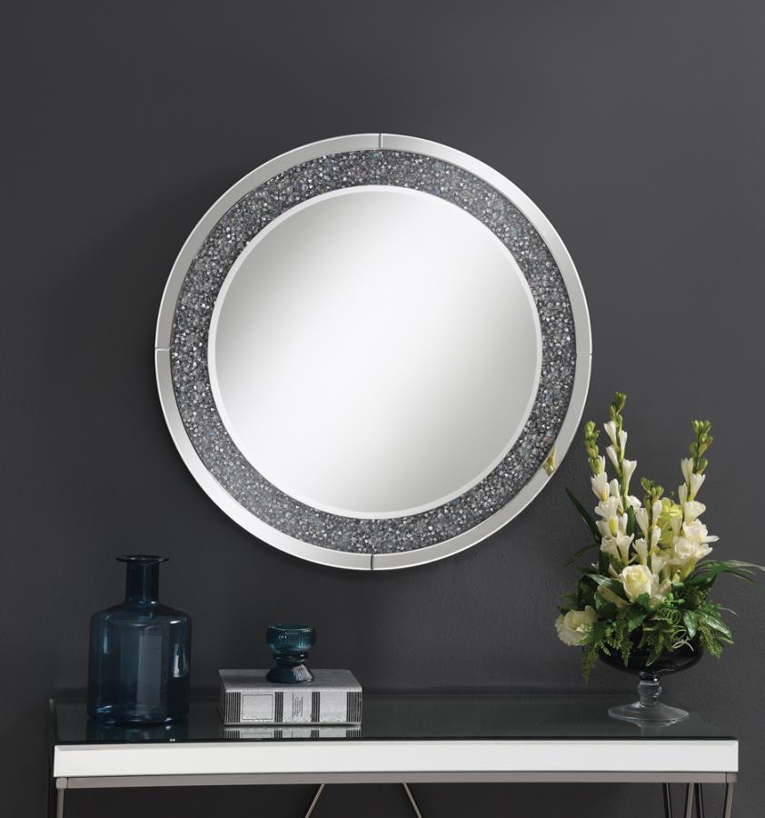Round Wall Mirror with LED Lighting Silver_0