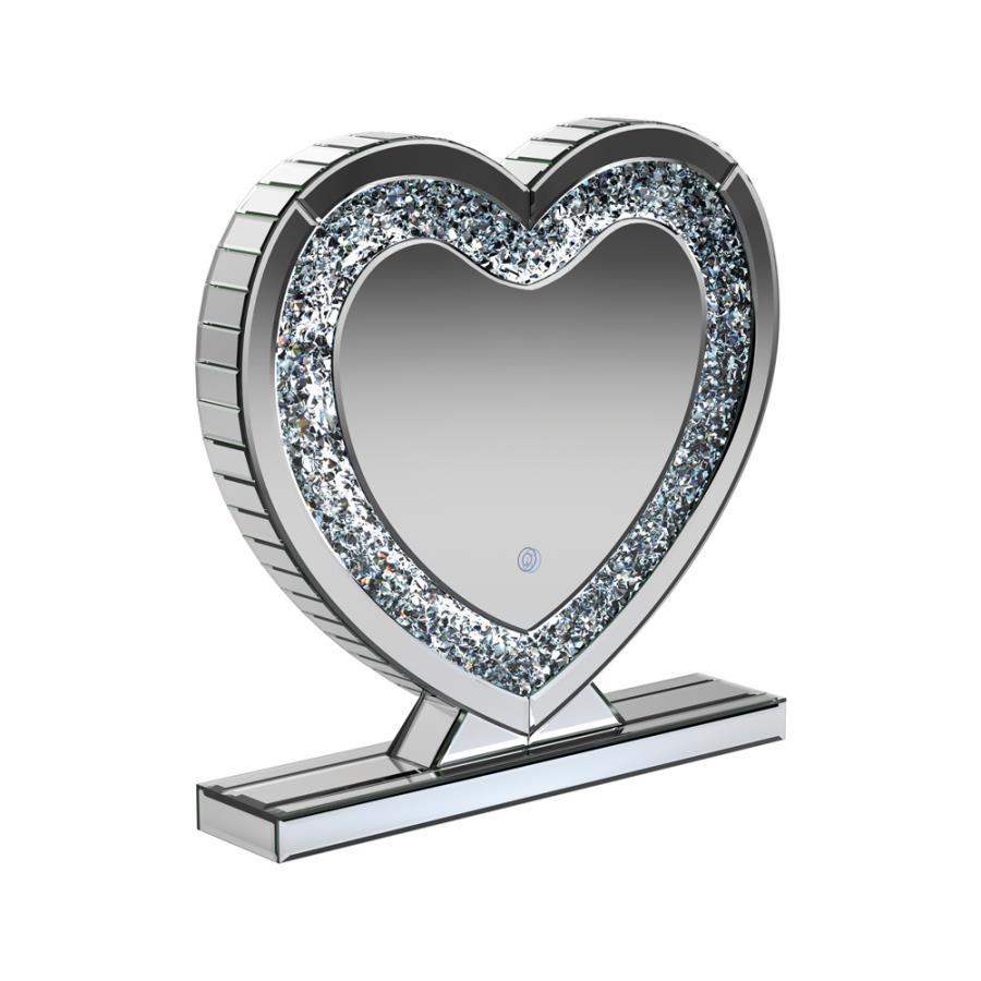Heart Shape Table Mirror Silver_1