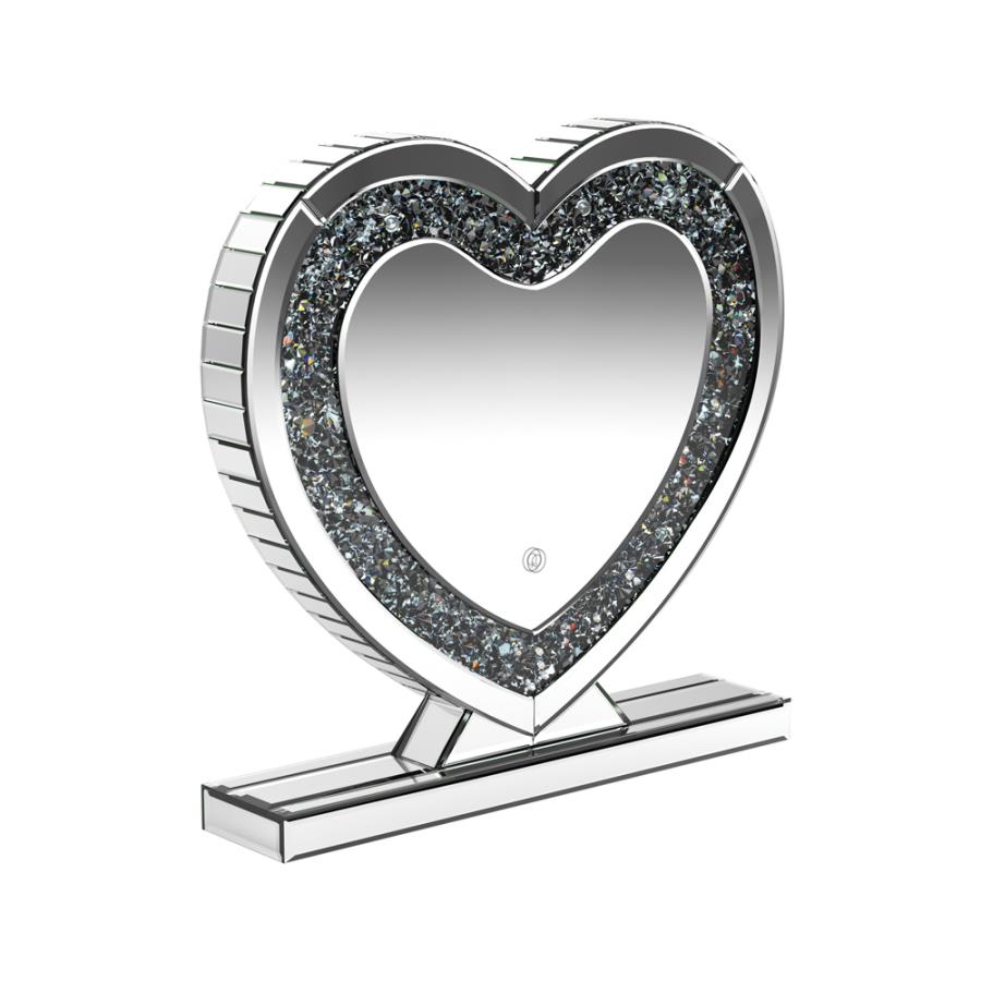 Heart Shape Table Mirror Silver_0