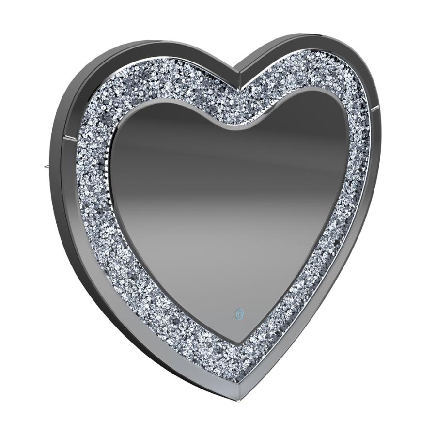 Heart Shape Wall Mirror Silver_1