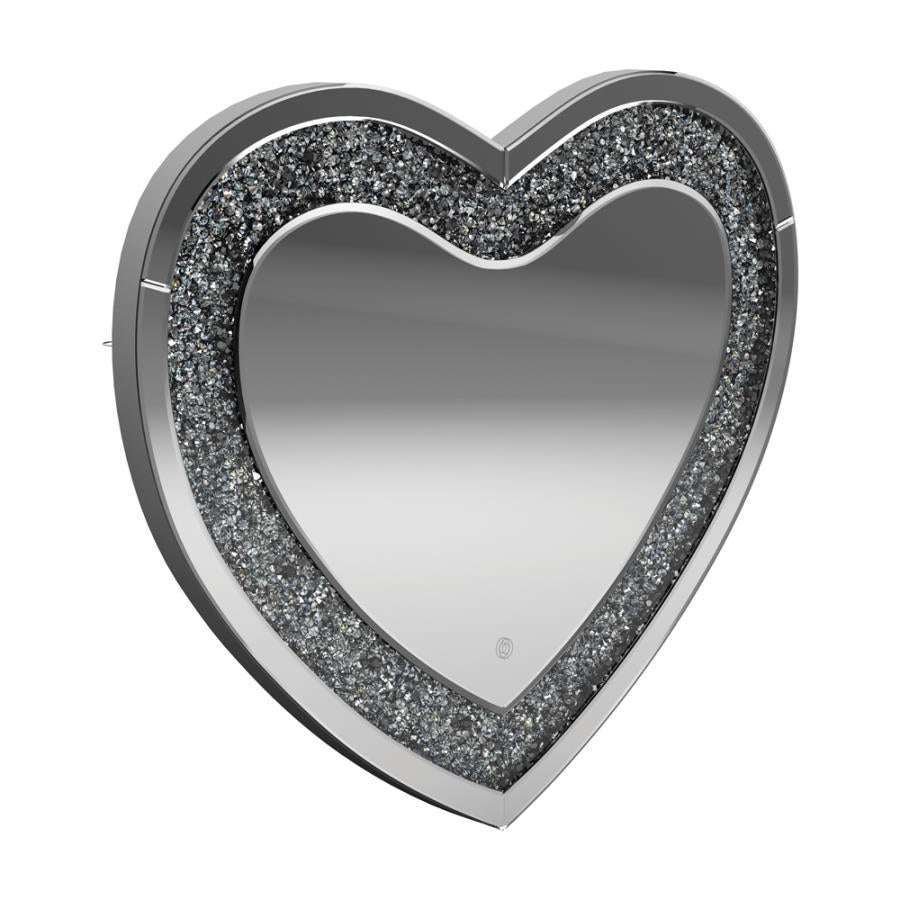 Heart Shape Wall Mirror Silver_0