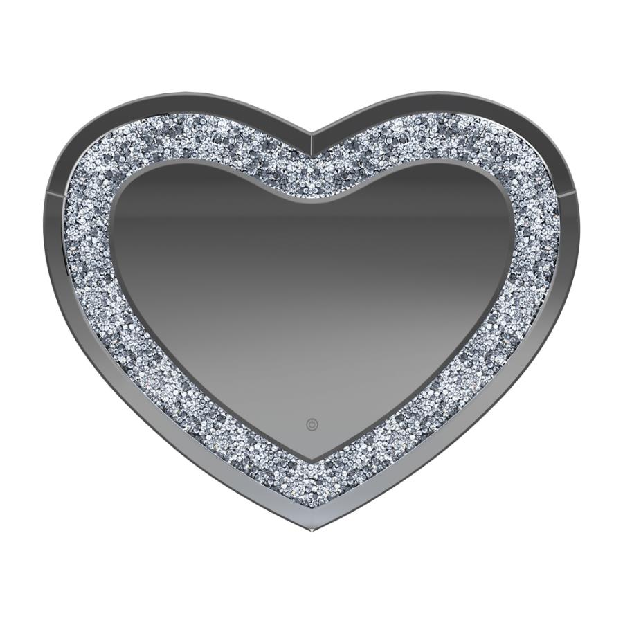 Heart Shape Wall Mirror Silver_3