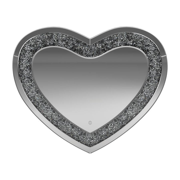 Heart Shape Wall Mirror Silver_2