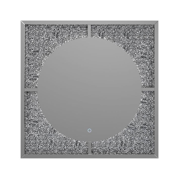 LED Wall Mirror Silver and Black_2