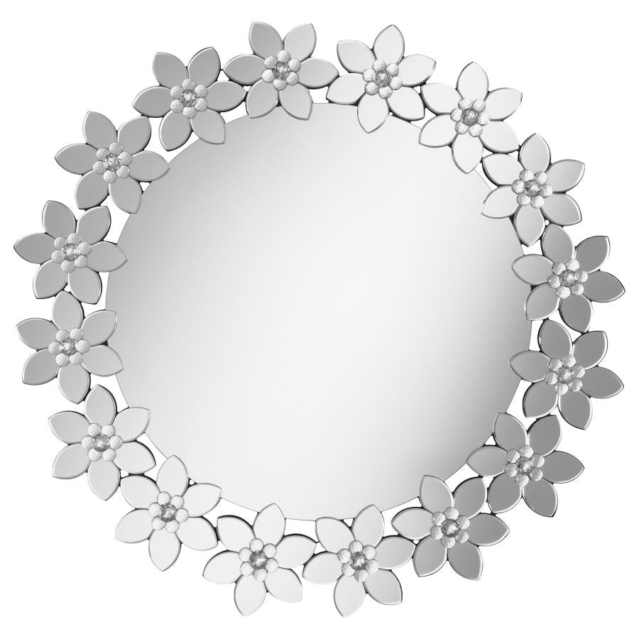 Round Floral Frame Wall Mirror_1