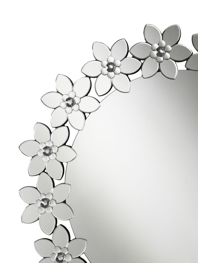 Round Floral Frame Wall Mirror_3