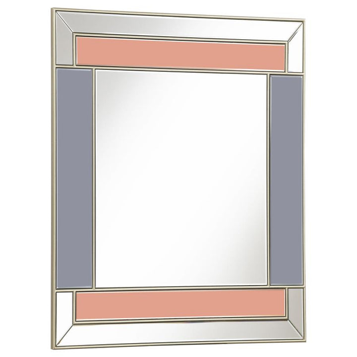 Rectangular Wall Mirror Champagne and Grey_0