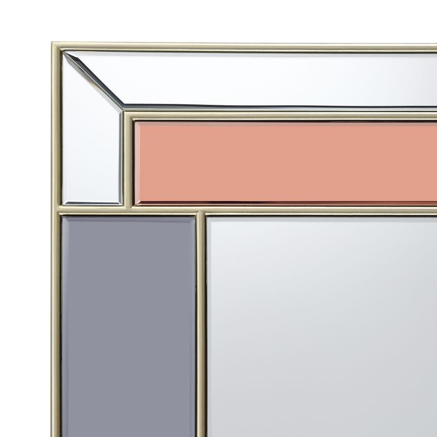Rectangular Wall Mirror Champagne and Grey_3