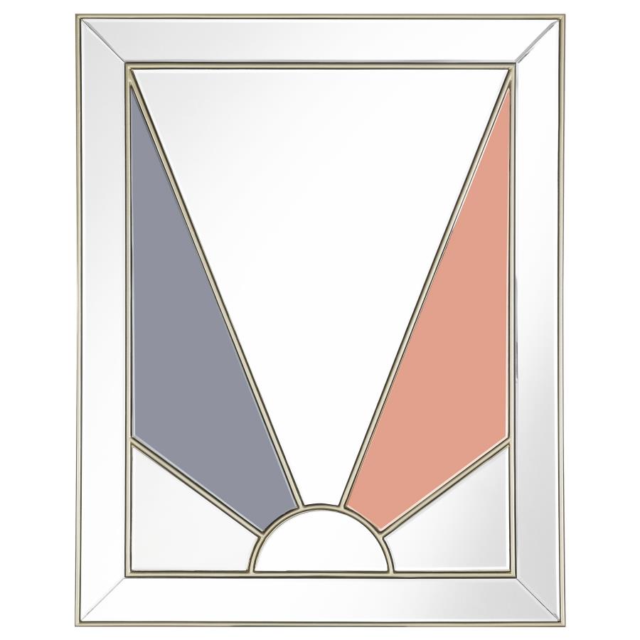 Rectangular Wall Mirror Champagne and Grey_1