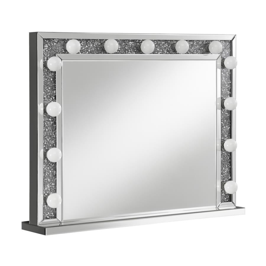 Rectangular Table Mirror with Lighting Silver_1