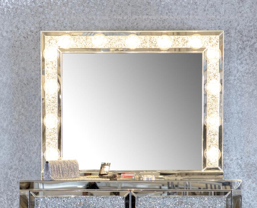 Rectangular Table Mirror with Lighting Silver_0
