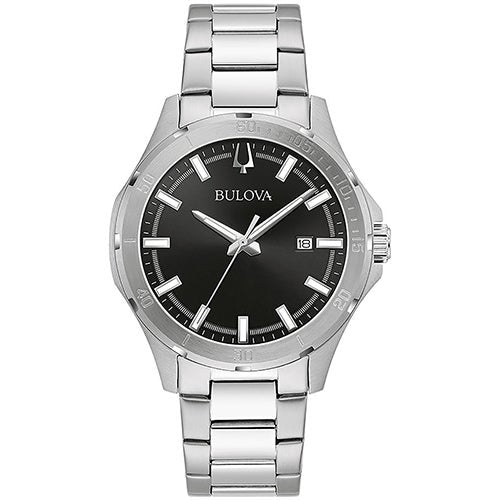 Mens Corporate Collection Silver-Tone Stainless Steel Watch Black Dial_0