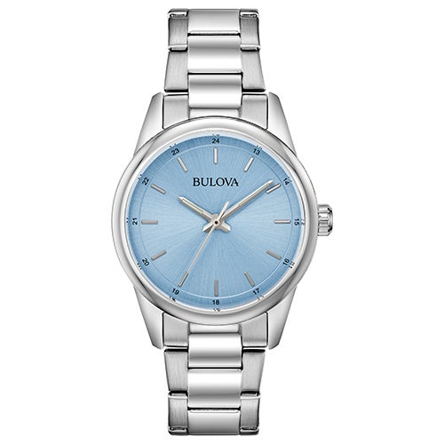 Ladies' Corporate Exclusive Silver-Tone Stainless Steel Watch, Light Blue Dial_0