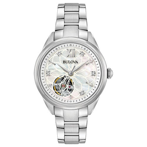 Ladies' Classic Sutton Silver-Tone Stainless Steel Diamond Watch, MOP Dial_0