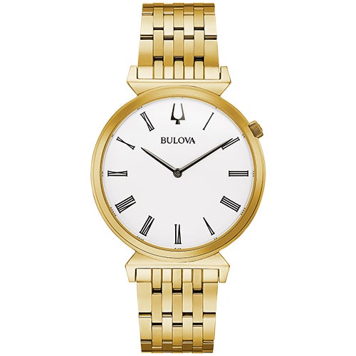 Men's Regatta Gold-Tone Stainless Steel Watch, White Dial_0