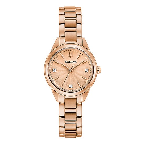 Ladies Sutton Rose Gold-Tone Crystal Accent Watch Rose Gold Dial_0