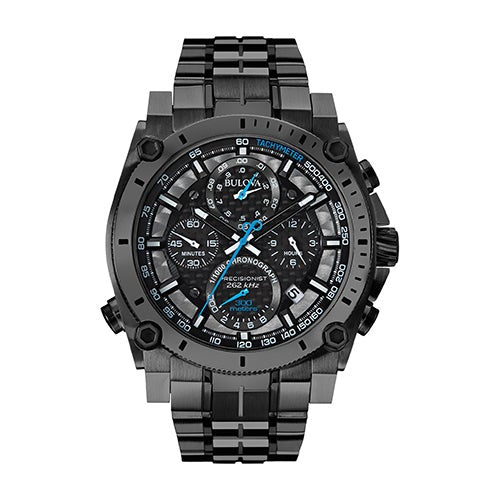 Mens Precisionist Black Stainless Steel Watch Black Dial_0
