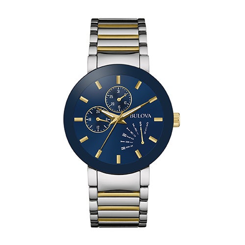 Mens Classic Two-Tone Watch Blue Dial_0