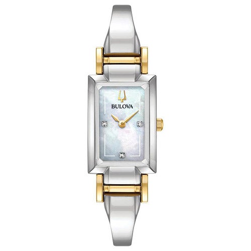 Ladies Classic Two-Tone SS Tank Watch Mother-of-Peral Dial_0