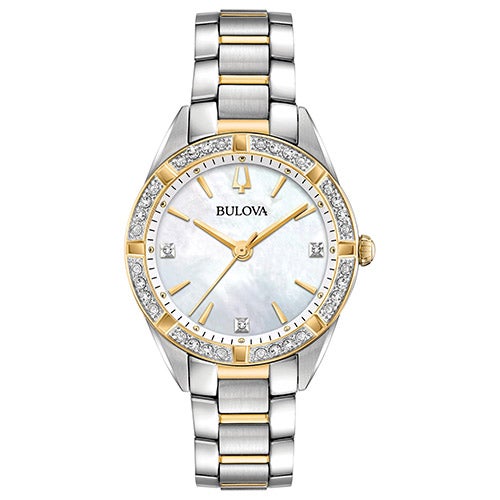 Ladies Sutton Silver & Gold-Tone Diamond SS Watch Mother-of-pearl_0